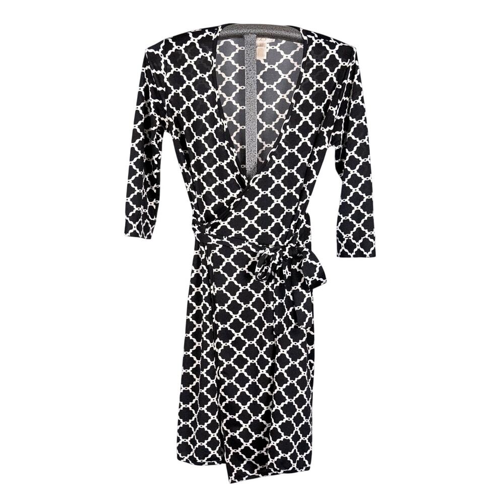 JB Julie Brown Classic Wrap Dress Women's Size SMALL Career Capsule Geometric - Picture 1 of 5